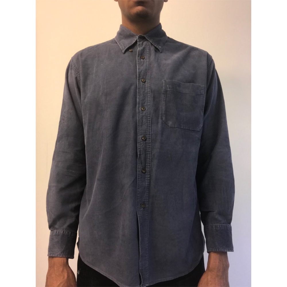Medium Light navy corduroy long sleeve shirt